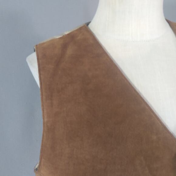 Neutral Territory Vest Men's Medium leather suede flannel Western Waistcoat - Picture 3 of 12